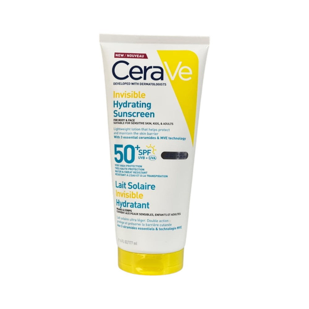 Cerave Invisible Hydrating Sunscreen For body and face (Sensitive Skin for Adults and kids) 177 ml SPF50