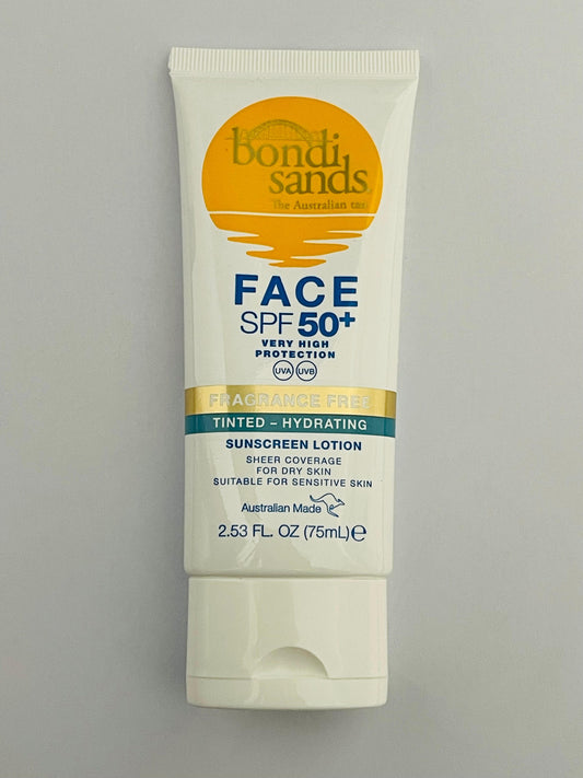 Bondi Sands SPF 50+ Fragrance Free 4 Star hydrating Tinted Face Lotion 75ml