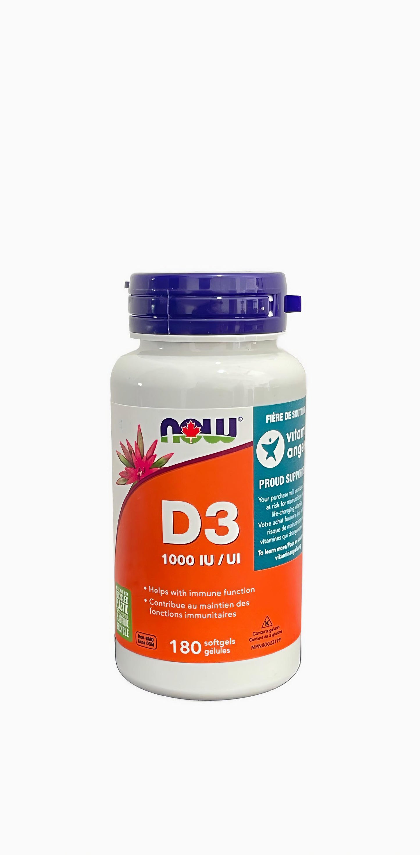 Now Vitamin D3 1000 IU (Canada) 180 Softgels - (Canada)
