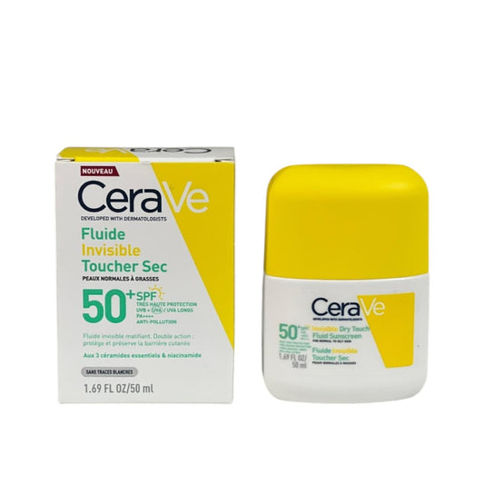 Cerave Invisible Dry Touch Fluid Sunscreen SPF50+ ( Normal to Oily) 50 ml