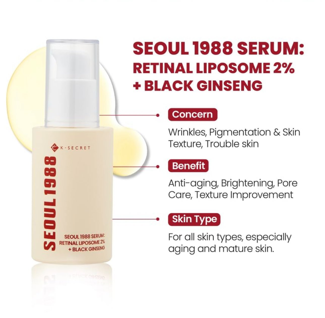 SEOUL 1988 serum: Retinal liposome 2%+Black Ginseng
