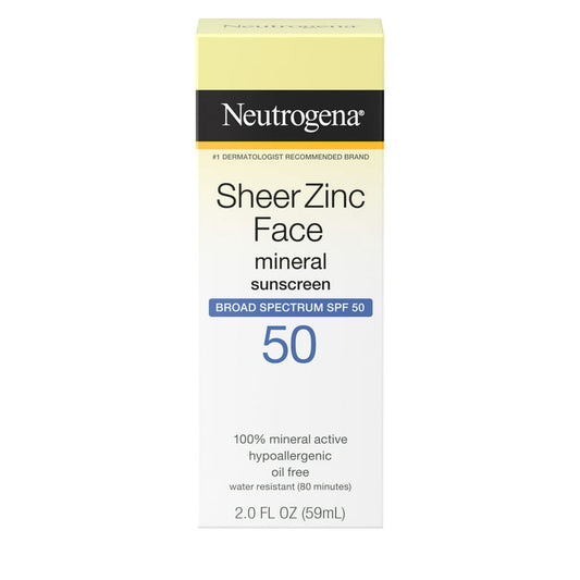 Neutrogena Sheer Zinc Dry-touch Face Sunscreen With Spf 50 88 ml