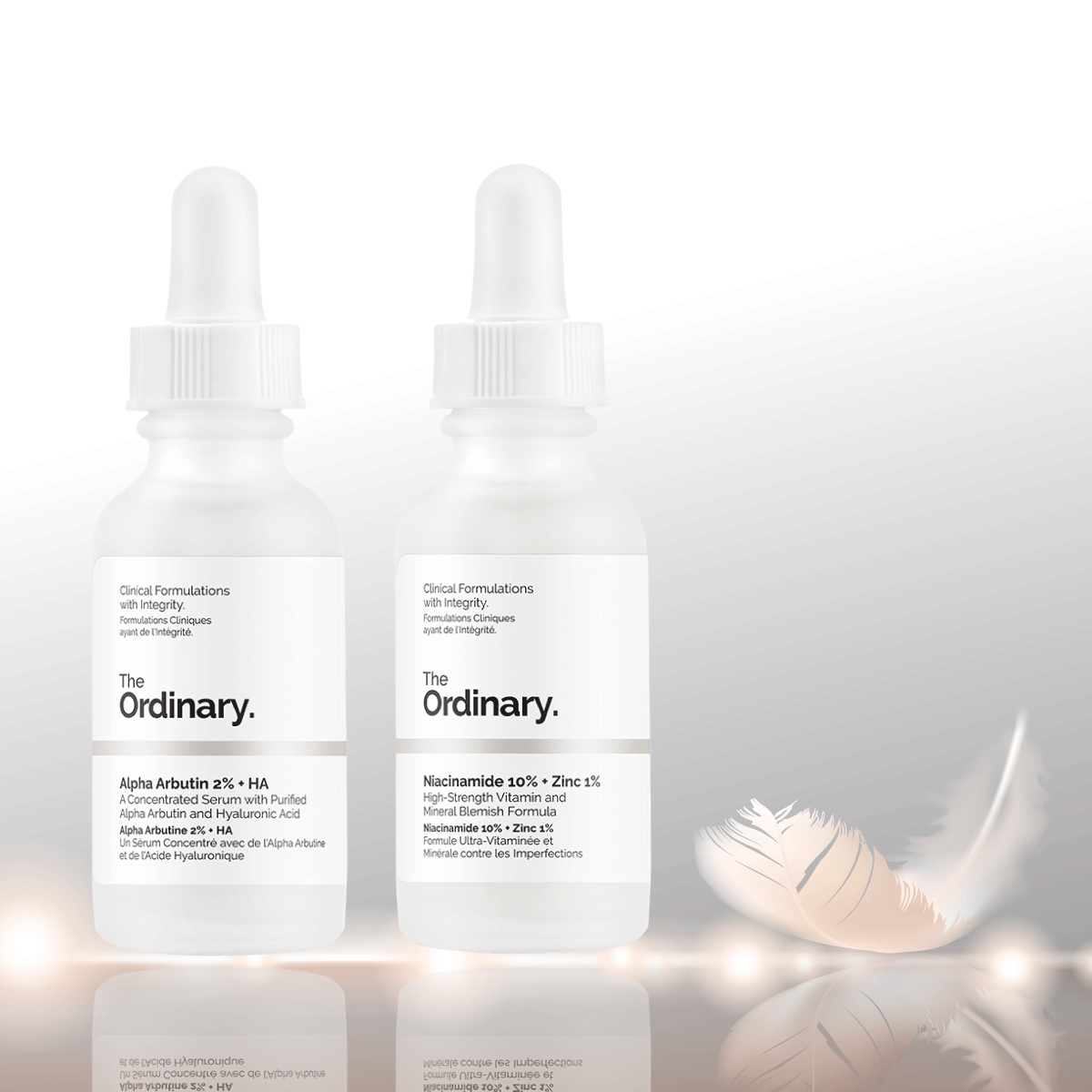 The Ordinary Niacinamide 10% + Zinc 1% 30ml & Alpha Arbutin 2% + Ha Concentrated Serum 30Ml